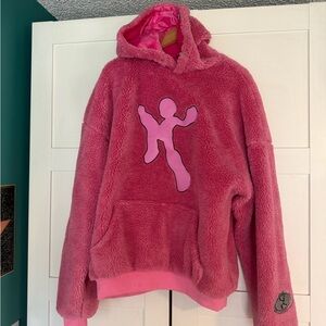 Womens Pink Sherpa Hoodie